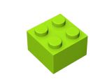 LEGO Uyumlu Yapı Taşı 2x2 Limon Yeşil Renk