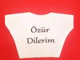 Özür Dilerim Yazılı Peluş Oyuncak Ayı Tişörtü