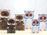Ahşap 3'lü Baykuş Seti 30 cm