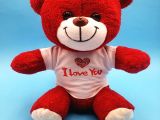 Kırmızı I Love You Tişörtlü Peluş Ayıcık