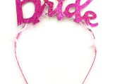 Fuşya Renk Bekarlığa Veda İtalik Yazı Alyanslı Bride Taç
