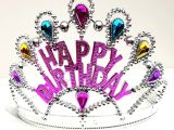Gümüş Renk Happy Birthday Yazılı Doğum Günü Tacı 