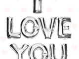 I Love You Folyo Balon Gümüş Renk 35 CM