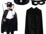 Zorro Pelerin Şapkası ve Maske Seti Çocuk Boy