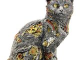 Steampunk Polyester Kedi Figürü Model 2 