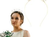 Altın Gold Renk Bekarlığa Veda Kristal Taş Bride Tacı İthal
