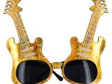 Altın Renk Gitar Şekilli Parti Gözlüğü 