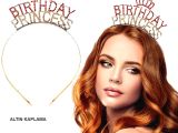 Birthday Princess Kristal Taç – Altın Kaplama