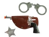 Kovboy Sheriff Tabancası Kelepçe Rozet Seti 3 Parça