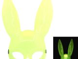 Karanlıkta Yanan Glow Floresan Tavşan Maskesi