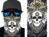 Siyah Beyaz Kafatası Baskılı Buff Bandana 28x45 cm