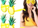 Tropikal Hawaii Ananas Şekilli Parti Gözlüğü 