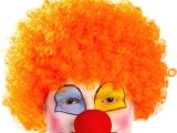 Turuncu Renk Kıvırcık Afro Palyaço Seti