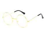 John Lennon Tarzı Gold Çerçeveli Şeffaf Gözlük