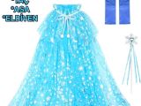 Frozen Elsa Pelerin Taç Asa ve Eldiven Seti 80 cm 
