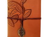 Deri Yaprak Desenli Defter