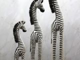 Ahşap 3'lü Zebra Figürü 