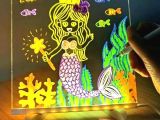 LED Aydınlatmalı Yazı ve Çizim Tahtası - Küçük Boy 20x20 cm