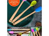 Silikon Uçlu Isıya Dayanıklı Bambu Spatula 3'lü Set