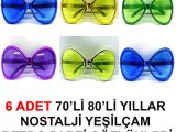 Yeşilçam Retro Parti Gözlükleri 6 Adet