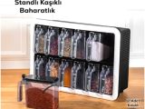 12'li Standlı Kaşıklı Baharatlık Seti 