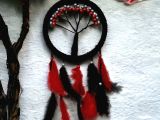 Siyah Kırmızı Hayat Ağacı Dream Catcher 