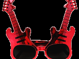Kırmızı Renk Gitar Şekilli Parti Gözlüğü 