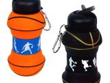 Basketbol Topu Tasarımlı Akordiyon Su Şişesi 