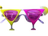 Sarı Pembe Renk Martini Parti Gözlüğü
