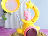 Çocuk Odası Ay ve Unicorn Desenli Gece Lambası