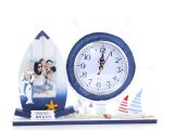Ahşap Marin Dümenli Çerçeveli Saat Model 1 
