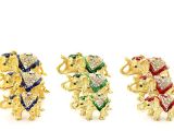 Swarovski Taşlı 3'lü Fil Figürü Model 1