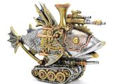 Steampunk Polyester Tasarım Balık Figürü 