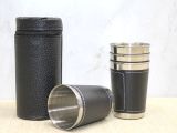 Derili Kılıflı 4'lü Shot Bardak
