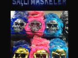 Saçlı İskelet Yüzlü Maskeler