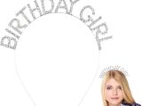 Gümüş Kristal Taşlı Birthday Girl Tacı