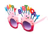 Happy Birthday Yazılı Pembe Fuşya Parti Gözlüğü