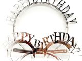 Happy Birthday Taç ve Gözlük Seti Gümüş Renk