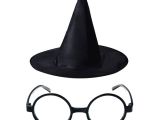 Harry Potter Şapkası ve Gözlüğü Siyah Renk