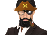 Kahve Şapkalı Pipolu Jack Sparrow Gözlüğü