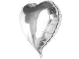 Gümüş Rengi Kalp Folyo Balon 60 Cm.