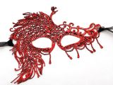 Kırmızı Dantel Masquerade Maskesi 4 No