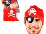 Korsan Bandana, Göz Maskesi ve Küpe 3'lü Kostüm Seti