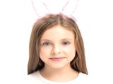 Led Işıklı Peluş Tavşan Kulak Taç Pembe 