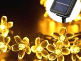 Solar Çiçekli Dekoratif 30 Led Bahçe Lambası