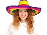 Sombrero Meksika Şapkası Renkli Örme Hasır Çocuk Boy