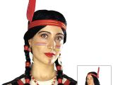 Tüylü Örgülü Kızılderili Parti Peruğu