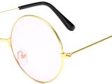 Yuvarlak Cam John Lennon Tarzı Gold Pembe Gözlük